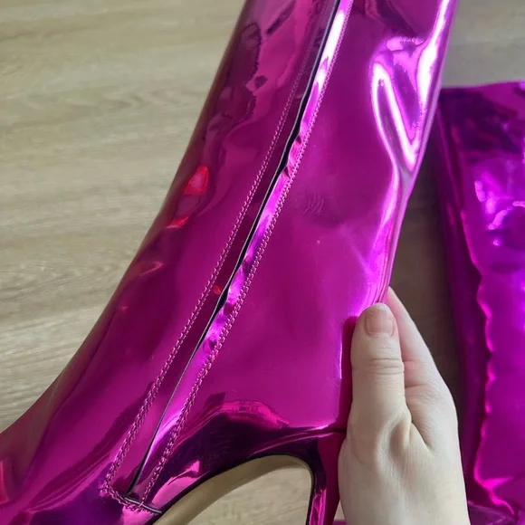 ALEXANDRE VAUTHIER TALL METALLIC BOOTS IN PINK SIZE IT41 - Picture 9 of 9